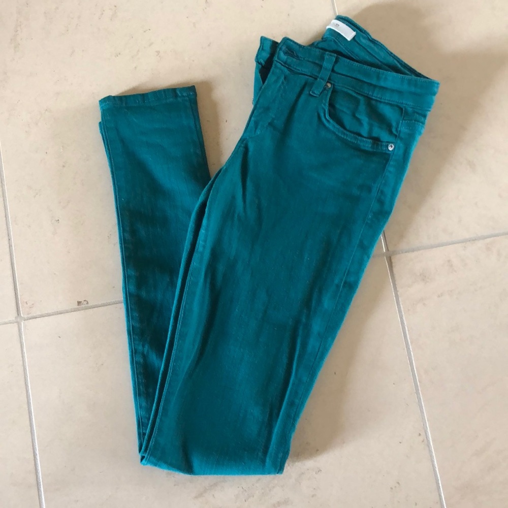 Joe’s teal jeans